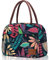 Moyad Sac Repas Isotherme Femmes Fourre-Tout Glacière à Déjeuner Réutilisable Lunch Bag Classique 10L, Motifs Feuilles & Rouge