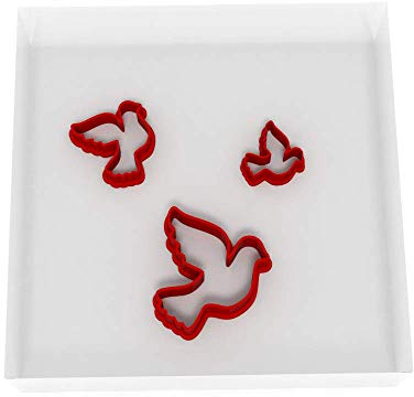 Custom Cutters Ausstechformen in Taubenform, 3 Stück (1,5 cm, 2 cm, 3 cm), recycelbare Verpackung