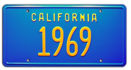 California Vintage Hot Rod | 1969 | Metal Stamped Vanity License Plate