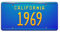 California Vintage Hot Rod | 1969 | Metal Stamped Vanity License Plate