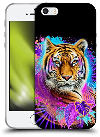 Head Case Designs Offizielle Sheena Pike Tigergeist Große Katzen Soft Gel Handyhülle Hülle kompatibel mit Apple iPhone 5 / iPhone 5s / iPhone SE 2016