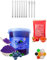 Bubble Tea DIY Set 1 * 3kg Heidelbeer Popping Boba+ 1 * 600g Erdbeer Popping Boba + 10st Einweg Papier Trinkhalme 100% glutenfrei Alkoholfreie Getränke -Boba Mix Perlen