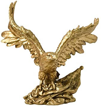 kowaku Adler-Figur Falken-Statue aus Kunstharz, Dekoration für Büro, handbemalt, Spread-Flügel