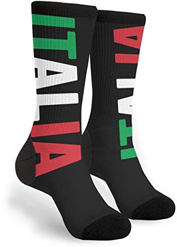 934 Unisex Sport Socken Italia Italien Italienische Flagge Radsport Socken Geruchshemmend Men'S Socks Komfortabel Für Fußball Everyday Radfahren 40Cm
