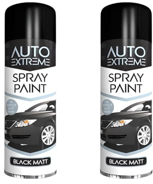 PNJB All Purpose Spray Paint, Matt Spray, Matt Aerosol, Clear Durable Appearance, High Performance, Fast Drying, Multipurpose Black Spray Paint (2 Pcs)