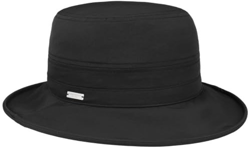 Seeberger Anti-Rain Cloche Hat Women, Schwarz, 7/7 1/4