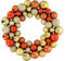 BAKAJI Ghirlanda Natalizia Fuoriporta con Palline, Coccarda Corona Ornamento di Natale con 55 Sfere Fuori Porta, Decorazione Addobbo Natalizio Esterno e Interno Multiuso (Oro e Rame)