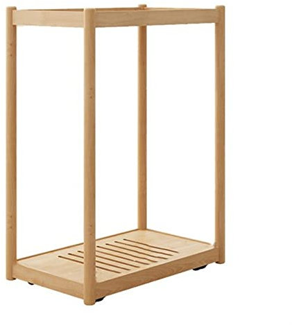 Computer Cart with CPU Holder 2-tier PC Tower Stand, Mobile CPU Stand Holder with Invisible Casters Wheels, Wooden Rolling PC Case Floor Stand Fit Most PC Case Mobile IT Support Platform(Natural,Small
