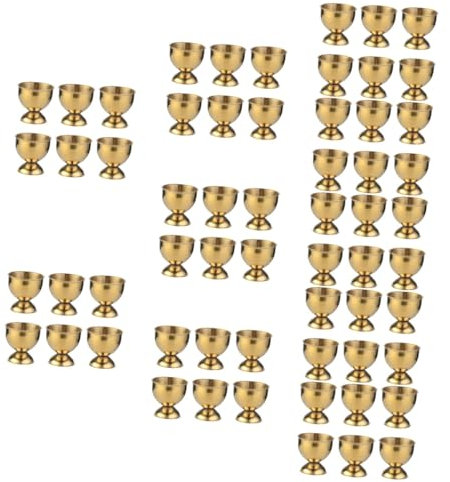 HOLIDYOYO 60piezas Hueveras De Acero Inoxidable Soporte para Huevos Mesa Tazas para Cerveza y Vino Diseño Elegante y Estable para Desayunos y Celebraciones