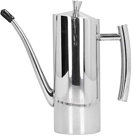 Akozon Creative Bottiglia Dispenser per Olio in Acciaio Inossidabile 304 - Brocca per Olio da a Prova di Perdite in Stile Europeo per Cucinare e Servire (700ML)