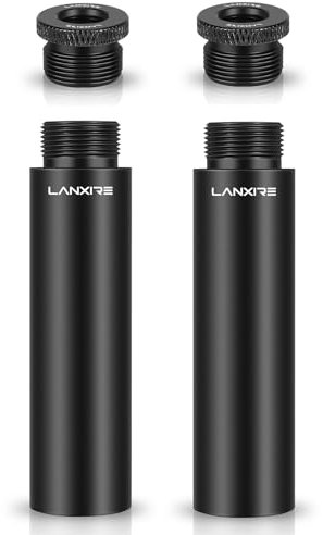 Lanxire Mic Stand Extension Tube, 4 Pcs 5/8 Female to 5/8 Male Microphone Extension Pipe with with 2 Pcs 3/8 to 5/8 Metal Adapter for Desk Stands/Arm Stand/Shure SM7B/Blue Yeti/QuadCast