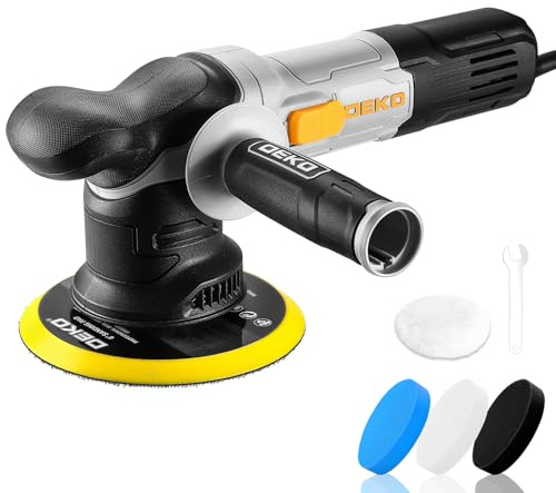 Dual Action Polisher Buffer Machine: DEKOPRO 800W Electric Random Polish Kit with 150MM Pad, 6 Variable Speed 1800-5500RPM 9MM Orbit- for Car Detailing Polishing Waxing