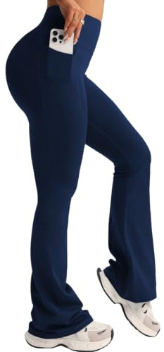 XDSP Yogabyxor för kvinnor, hög midja, magkontroll, elastiska yogabyxor, för pilates, träning, fitness, arbete, ledigt