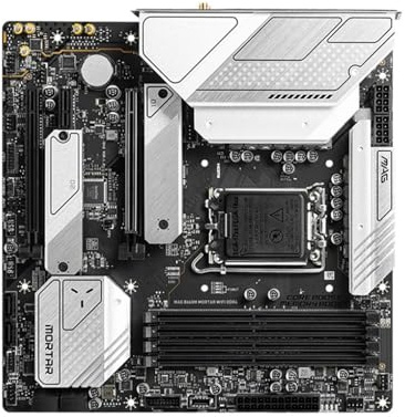 Carte mère Fit for MSI MAG B660M Mortar WiFi DDR4 LGA1700 Compatible avec Les processeurs 14900K, 14700K, 13900F, 13700F, 13400, 12400F et 12100 MHz. Connectique : HDMI, M.2 et MATX.