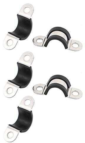 sourcing map 5Stk. 15mm Durchmesser Gummi ausgekleidet U-Form Edelstahl Rohrschelle Klemmkabel de