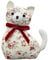 Riva Paoletti Floral Cat Novelty Doorstop - White Floral Print - Heavyweight Sand and Polyester Filling - 100% Cotton - 18 x 10 x 24cm (7 x 4 x 9 inches) - Designed in the UK