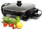 Moss & Stone - 12 inch aluminum nonstick square electric frying pan with 2 layers of non-stick coating, adjustable temperature control, steam vented lid and handle