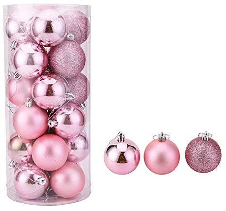 Christbaumkugeln Christbaumkugeln Dekorationen Weihnachtsbaum Festival Party Anhänger Kugeln, rose, 6 cm