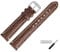 MARBURGER Uhrenarmband 20mm Leder Braun Silber Hai Prägung Mit Naht - Montage Set 4632032000120