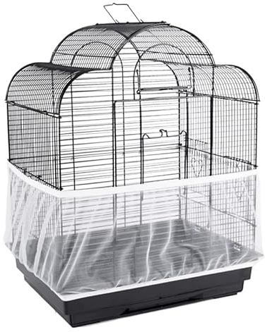 GOTOTOP Nylonnetz Netzabdeckung Schutznetz Vogelkäfig-Samenfänger Abdeckung Dehnbare Seed Catcher Birdcage Nylon Mesh Net Cover für Papageien Verstellbarer 106-212x33cm