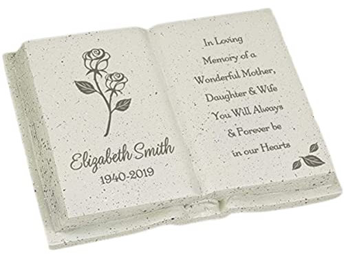 Personalised Rose Memorial Book Memorial Grave Marker Funeral Garden Ornaments