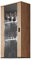 Mirjan24 Hängevitrine Soho S2, Vitrine Glasvitrine, Vitrinenschrank, Stauraumvitrine, Wohnzimmer, Highboard, Schrank (Eiche Lefkas/Eiche Lefkas + Schwarz, mit Blauer LED Beleuchtung)