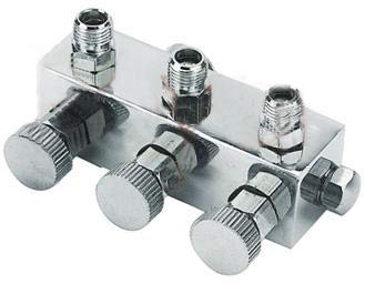 AMUR Airbrush 3-Fach Druckluftverteiler Multiswitch individuell regelbar für jeden Ausgang mit Dichtung zum Anschluss von 3 Pistolen dierekt am Airbrush-Kompressor oder Airbrush-Schlauch