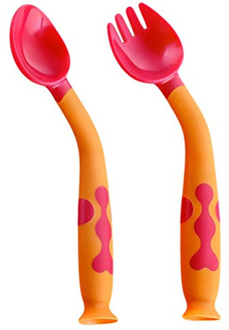 Toddmomy 1 Satz Baby-Twist-löffel Geschirr Babyanzüge Baby-kit Säuglingsanzug Kinderanzug Babyfütterungsgabel Löffel Baby Isst Lernlöffel Füttern Sicherheitslöffel Kleinkind