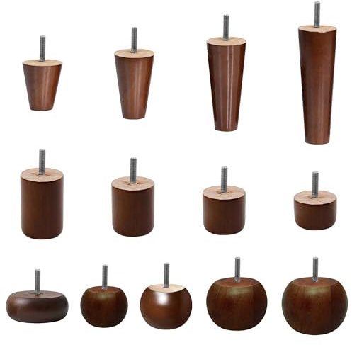 TENDEEVOLUTION Pieds De Meuble en Bois, Disponibles en Plusieurs Tailles et Formes, Pied pour Meuble, canapé, lit, Fauteuil (Oignon, H. 4 CM)