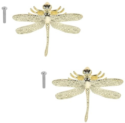 Mgoodoo 2Pcs Pull Handle Knobs for Kitchen Cabinet Door Drawer Handles and Knobs Furniture Hardware Dragonfly Shape