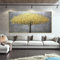 Pei-wall art Leinwandbild 70 x 140 cm rahmenlos abstrakter goldener Lebensbaum Leinwandbild Wandkunst Bild für Wohnzimmer Wohnkultur