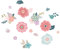 SUPERDANT Wandaufkleber 2 Blatt/Set Bunte Blumen Blätter Wandsticker Geranien Stauden Wandtattoo Dekor Wanddekoration Vinyl Wandsticker DIY Wandkunst Dekor Für Schlafzimmer Wohnzimmer Heimdekoration