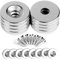 MIN CI 8Pcs Imanes de Neodimio, 18x3 mm Imanes Fuertes Grandes con Agujero M5, Magnéticos Atornillables Cabeza Avellanada para Atornillar Herramientas Tornillos Imán Plano Circular