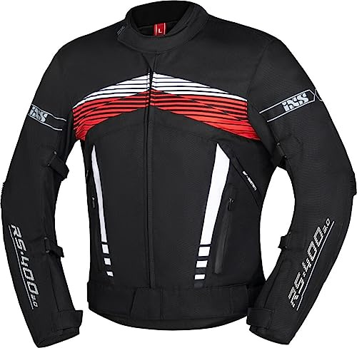 IXS RS-400-ST 3.0 Motorrad Textiljacke, schwarz/weiß/rot, XL