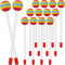 Piarktoy 14 Stück Lutscher-Trommelschlägel, rund, Regenbogen-Hammer, Percussion-Sticks aus Kunststoff, Kinderschlägel