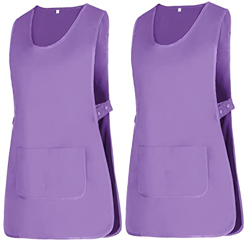 MISEMIYA - Paket 2 Einheiten - REINIGUNGSSCHÜRZE ARBEITSEINHEITLICHE KLINISCHE MEDIZINISCHE Reinigung TIERÄRZTLICHE SANITÄRE GASTFREUNDSCHA - Large, Flieder