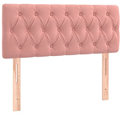 vidaXL Tête de Lit à LED Meuble de Chambre à Coucher Accessoire de Lit Simple Tête de Cadre de Lit Intérieur Rose 90x7x78/88 cm Velours