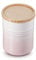 Le Creuset Stoneware Storage Jar with Wooden Lid, 10cm, 540ml, Shell Pink, 60825547770099