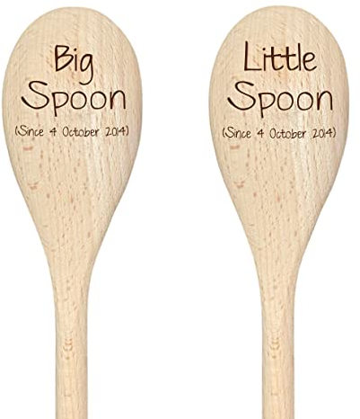 Petite cuillère en bois personnalisée pour couple