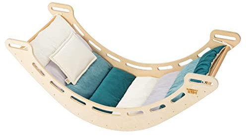 Rainbow Kids Kissen Für Kletterbogen mit Mini-Kissen für die Kopfstütze - Kletterbogen Kissen, Rocker Bogenwippe Magic Velvet Kissen in XL and XXL Größen, Indoor (XXL, Streifen LILA)