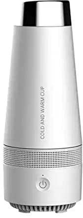 Botella Agua Botella Gimnasio Garrafa Adultos Termo Cafe Termo Pequeño Thermos Auto Taza De Enfriamiento USB Portable Refrigeración Inteligente (White,330ml)