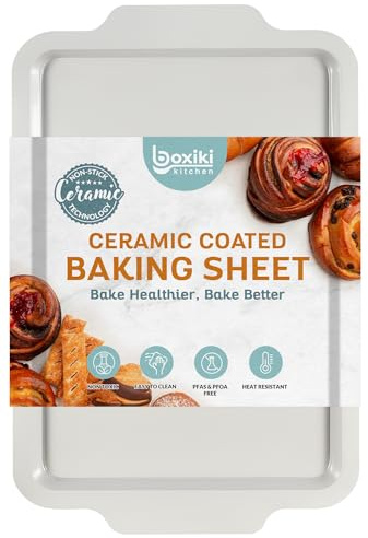 Premium Nonstick Ceramic Jelly Roll Pan, 15 x 10 Inches - PTFE & PFOA Free Baking Pan Perfect for Every Kitchen - Multipurpose Cookie Sheet for Baking, Roasting, and More