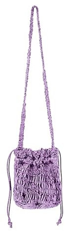 apughize Borsa a tracolla da donna a forma di secchiello borsa a tracolla morbida e dolce borse a tracolla PU coulisse pieghettata borsa per la spesa borsa, Viola