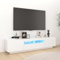 Higsose Meuble TV Salon avec Lumières LED RVB Blanc 180x35x40 cm Bois d'ingénierie Armoire Multimédia Rangement Ample Ranger Soigneusement Lecteur DVD Appareil de Streaming Console de Jeu