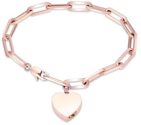VCCWYQK Cremation Bracelet for Ashes for Women, Stainless Steel Heart Memorial Urn Bracelet Bangle Cremation Keepsake Jewelry for Ashes