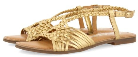 GIOSEPPO Sandalias Doradas DE Piel con Tiras Cruzadas para Mujer AIDONE