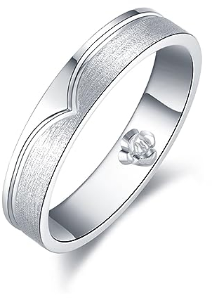 AMDXD Hochzeitsband 950 Platin, Eheringe Antragsring Elegant Kreis Ring, Gr.68 (21.6), Echtgold Schmuck