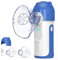 Inhalationsgerät, Wholede Vernebler Inhalator mit Hüte, Inhaliergerät für Baby Kinder Erwachsene, Mesh Vernebler mit 2 Vernebelungsmodi, Tragbarer Inhalator mit 2 Maske und Mundstück- Blau