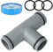 Connettore per Pompa per Piscine, connettori per Tubi Flessibili a Due Vie per Piscine Fuori Terra da 32 mm con Gomma, per Piscine Fuori Terra per Cambiare