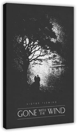 Jdekaec Filmposter Vom Winde verweht auf Leinwand, Wandkunst, Dekordruck, Bild Gemälde für Wohnzimmer, Schlafzimmer, Dekoration, Rahmen-Stil, 60 x 90 cm